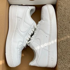 White Nike Air Force 1. Size 10.5